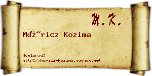 Móricz Kozima névjegykártya